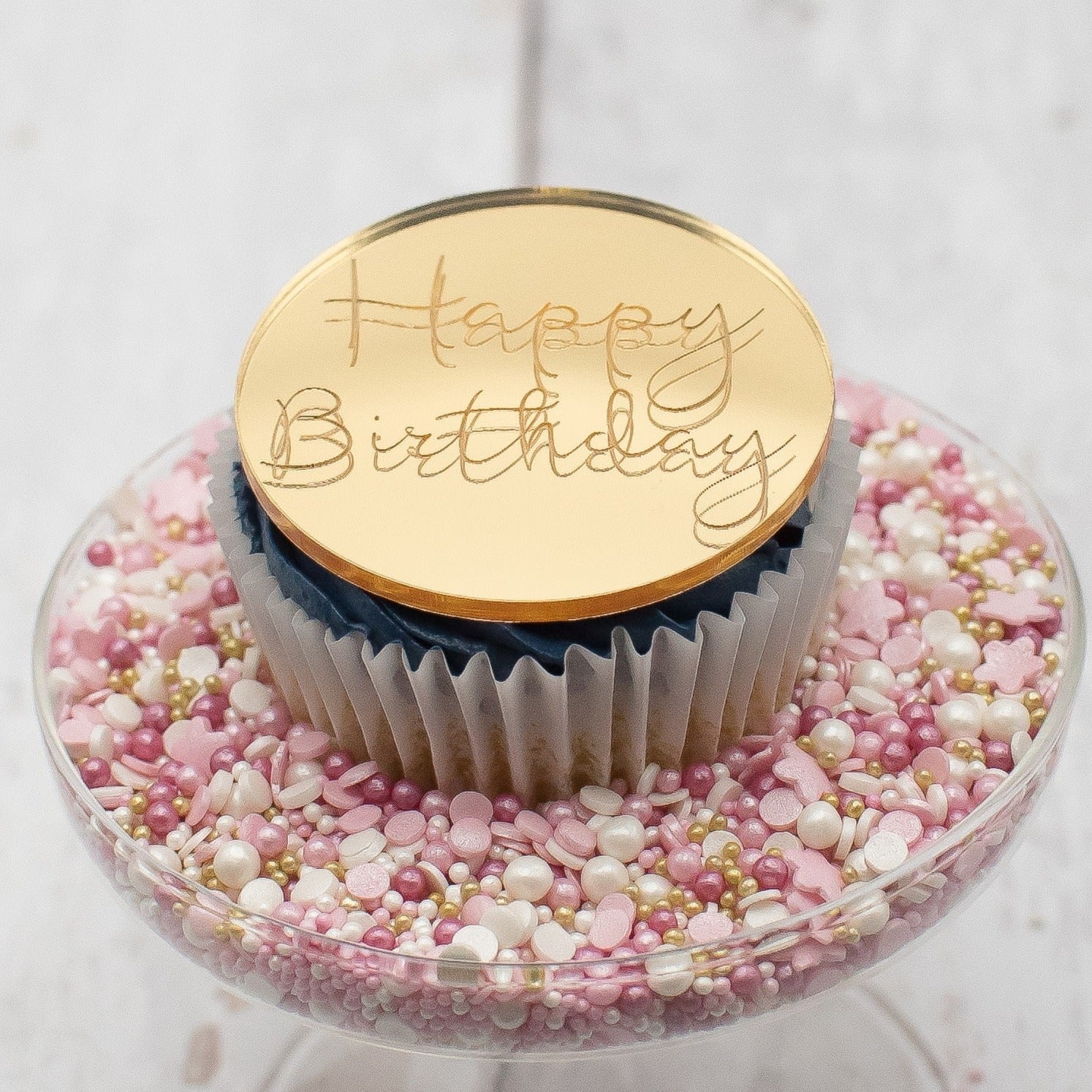Happy Valentines Day Cupcake Toppers - Customisable - Love - Cake - Wedding - Anniversary Engage Valentines Galentines Gold Mirror Gold Rose